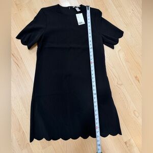 H&M Black Scalloped Edge Mini Dress